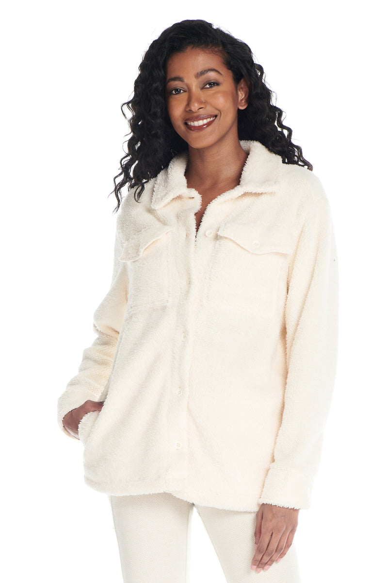 Polar Plush Sherpa Button Down Shirt-Jacket