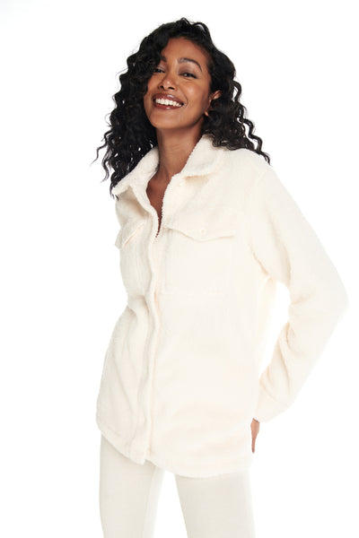 Polar Plush Sherpa Button Down Shirt-Jacket