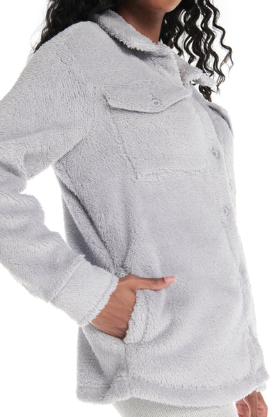 Polar Plush Sherpa Button Down Shirt-Jacket